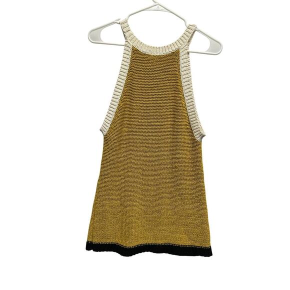 MOTH Anthropologie Mustard Yellow Knit Halter Tank Top Sweater Size M - Picture 6 of 9